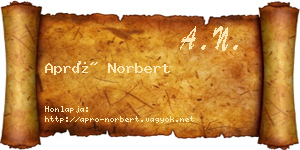 Apró Norbert névjegykártya